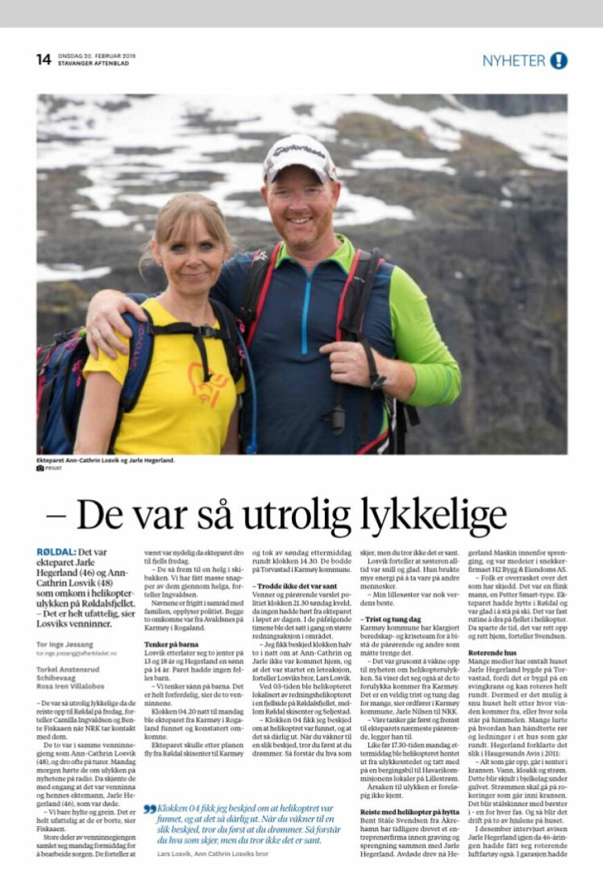 Denne saken fra NRK.no stod på trykk i Stavanger Aftenblad. Faksemile
