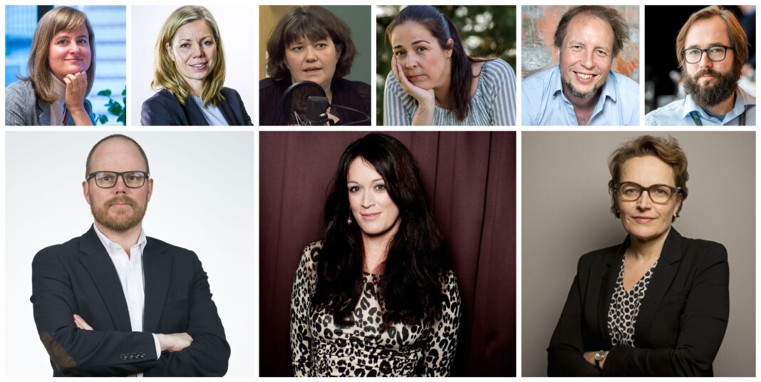 De nominere er bak fra venstre: Mari Skurdal, Trine Eilertsen, Berit Aalborg, Mina Hadjian, Vegard Velle og Harald Klungtveit. Foran fra venstre: Gard Steiro, Ingeborg Heldal og Gry Egenes. De nominere er bak fra venstre: Mari Skurdal, Trine Eilertsen, Berit Aalborg, Mina Hadjian, Vegard Velle og Harald Klungtveit. Foran fra venstre: Gard Steiro, Ingeborg Heldal og Gry Egenes.
