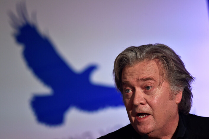 Tidligere Breitbart-redaktør og Trump-rådgiver Steve Bannon blir trekkplaster for Nordiske Mediedager i Bergen. Her er han fotografert i Roma i februar i år. Foto: Reuters / NTB scanpix Tidligere Breitbart-redaktør og Trump-rådgiver Steve Bannon blir trekkplaster for Nordiske Mediedager i Bergen. Her er han fotografert i Roma i februar i år. Foto: Reuters / NTB scanpix