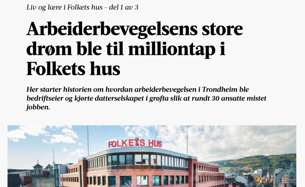 Skjermdump fra Adresseavisen Skjermdump fra Adresseavisen