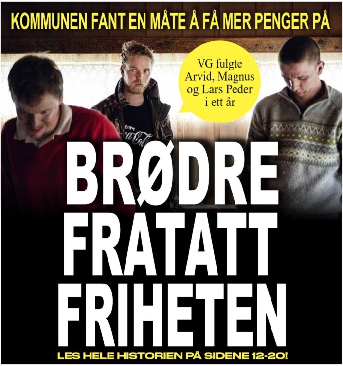 Slik var VGs forsidehenvising til Tolga-saken lørdag 6. oktober i fjor. Foto: Faksimile Slik var VGs forsidehenvising til Tolga-saken lørdag 6. oktober i fjor. Foto: Faksimile