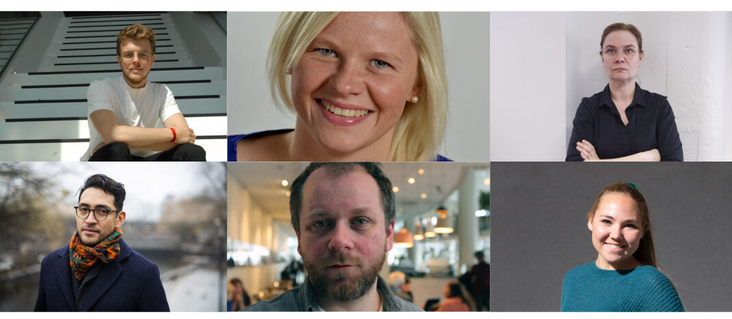 Seks av kandidatene til NJs landsstyre: Fra venstre øverst Kyrre Lien, Silje Bratland Roksvåg og Grethe Brandsø. F.v. nederst: Brian Cliff Olguin, Tor-Erling Thømt Ruud og Oda Stine Viken. Seks av kandidatene til NJs landsstyre: Fra venstre øverst Kyrre Lien, Silje Bratland Roksvåg og Grethe Brandsø. F.v. nederst: Brian Cliff Olguin, Tor-Erling Thømt Ruud og Oda Stine Viken.