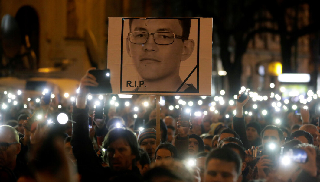 Drapene på journalisten Jan Kuciak og hans kjæreste førte til massedemonstrasjoner og utløste politisk krise i Slovakia. Foto: Reuters / NTB scanpix Drapene på journalisten Jan Kuciak og hans kjæreste førte til massedemonstrasjoner og utløste politisk krise i Slovakia. Foto: Reuters / NTB scanpix
