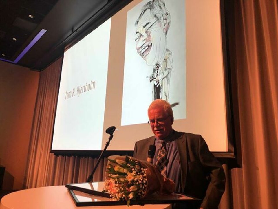 Hedersmann fikk hederspris: Tom Hjertholm i Bergensavisen. Foto: Bergen Journalistlag