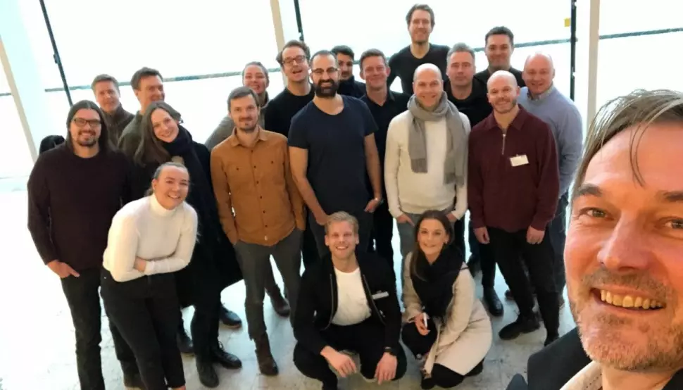 Scandinavia Online startet året med besøk på Aller Media HQ i København. Her er nesten hele teamet samlet. Direktør og ansvarlig redaktør Jan Thoresen i forgrunnen. Foto: Jan Thoresen
