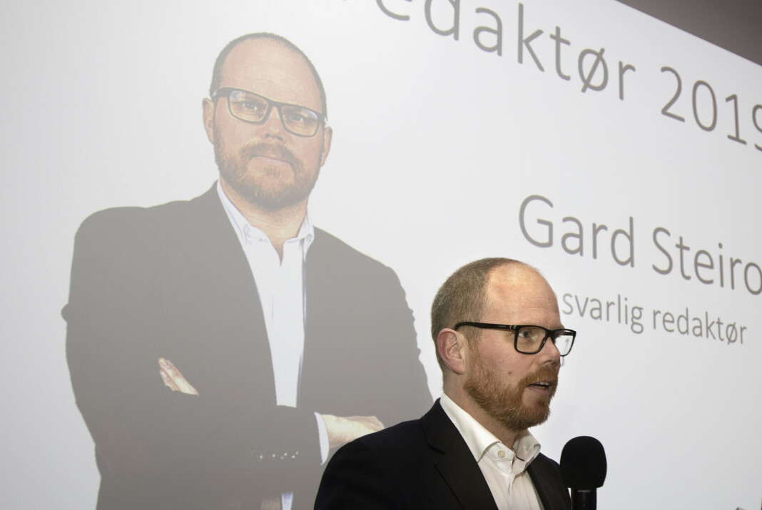 Ansvarlig redaktør i VG, Gard Steiro. Bildet er tatt da Steiro i begynnelsen av mars ble kåret til årets redaktør av Oslo Redaktørforening. Foto: Trygve Indrelid / NTB scanpix Ansvarlig redaktør i VG, Gard Steiro. Bildet er tatt da Steiro i begynnelsen av mars ble kåret til årets redaktør av Oslo Redaktørforening. Foto: Trygve Indrelid / NTB scanpix
