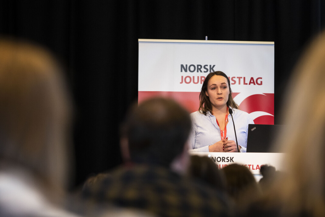 Journalist Silje Løvstad Thjømøe fotografert på landsmøtet til Norsk Journalistlag tidligere i år. Foto: Kristine Lindebø Journalist Silje Løvstad Thjømøe fotografert på landsmøtet til Norsk Journalistlag tidligere i år. Foto: Kristine Lindebø