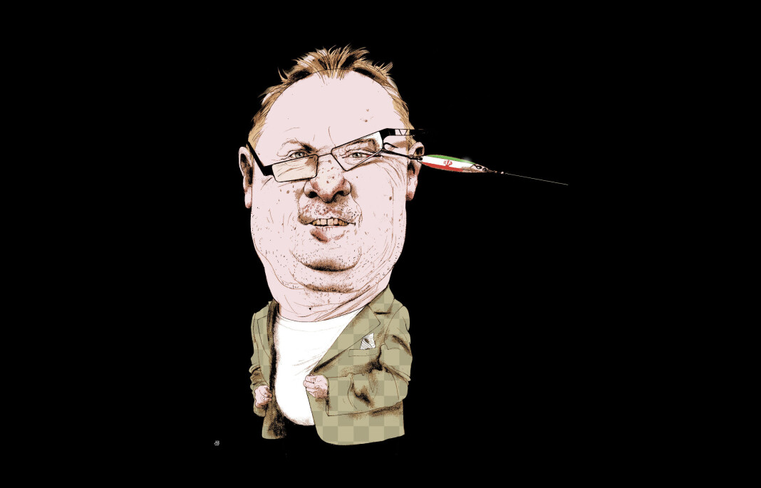 Marvin Halleraker kåres til Årets avistegner for si tolking av da fiskeriminister Per Sandberg (Frp) måtte gå av i august 2018. Tegning: Marvin Halleraker Marvin Halleraker kåres til Årets avistegner for si tolking av da fiskeriminister Per Sandberg (Frp) måtte gå av i august 2018. Tegning: Marvin Halleraker