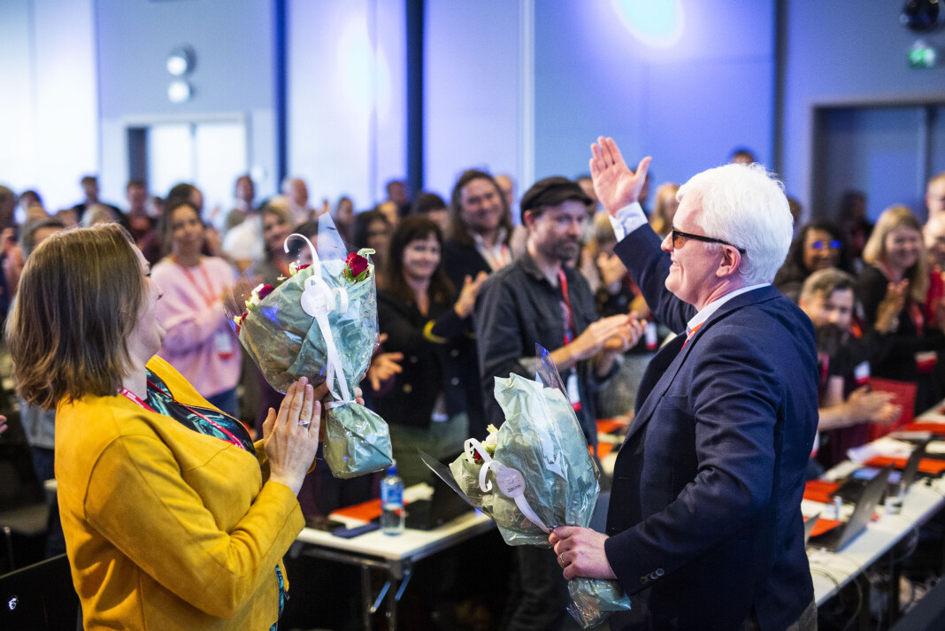 Her ble Dag Idar Tryggestad gjenvalgt som nestleder i 2019, sammen med ledermakker Hege Iren Frantzen. Nå stiller han som lederkandidat. Her ble Dag Idar Tryggestad gjenvalgt som nestleder i 2019, sammen med ledermakker Hege Iren Frantzen. Nå stiller han som lederkandidat.