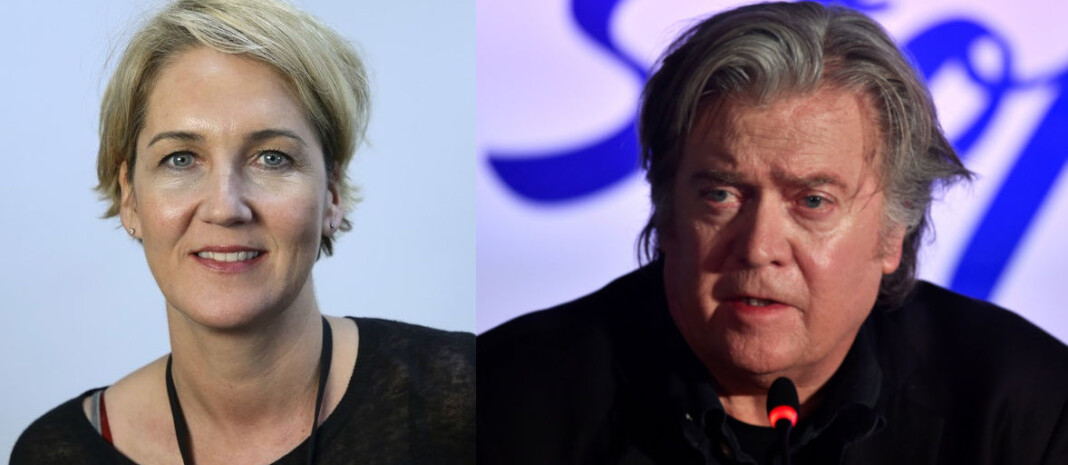 Aftenpostens Christina Pletten har tenkt å være godt forberedt når hun møter Steve Bannon på scenen under Nordiske Mediedager. Foto: Ingar Storfjell/NTB Scanpix Aftenpostens Christina Pletten har tenkt å være godt forberedt når hun møter Steve Bannon på scenen under Nordiske Mediedager. Foto: Ingar Storfjell/NTB Scanpix