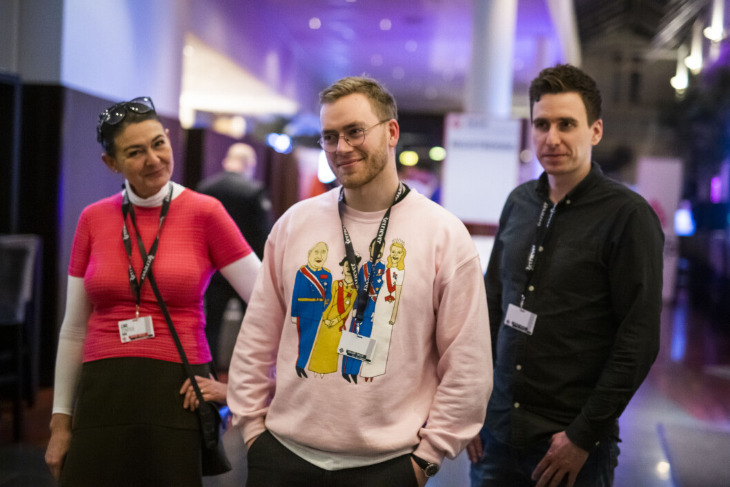 Line Tomter (NRK), Martin Lægland (iTromsø) og Tarjei Abelsen (Saltenposten) på Skup 2019 i Tønsberg. Foto: Kristine Lindebø Line Tomter (NRK), Martin Lægland (iTromsø) og Tarjei Abelsen (Saltenposten) på Skup 2019 i Tønsberg. Foto: Kristine Lindebø