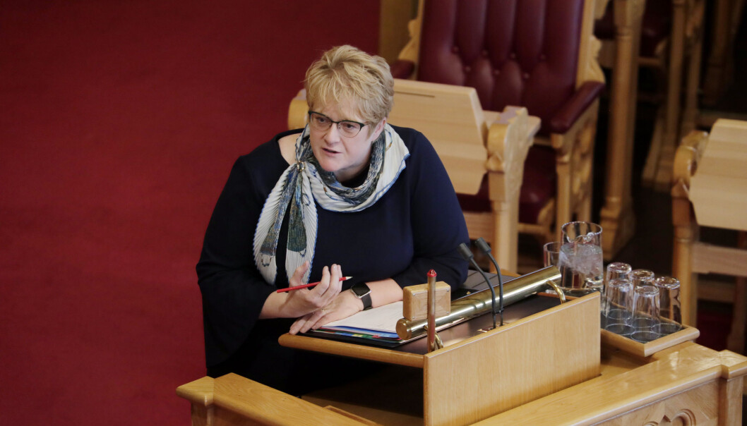 Kulturminister Trine Skei Grande, her på talerstolen i Stortinget. Foto: Cornelius Poppe / NTB scanpix Kulturminister Trine Skei Grande, her på talerstolen i Stortinget. Foto: Cornelius Poppe / NTB scanpix