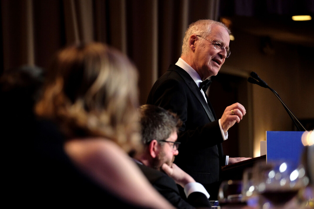 President George Washington seg følte seg også misforstått og uglesett av pressen, fortalte historiker Ron Chernow under den årlige middagen til White House Correspondents' Association. Foto: James Lawler Duggan / Reuters / NTB scanpix President George Washington seg følte seg også misforstått og uglesett av pressen, fortalte historiker Ron Chernow under den årlige middagen til White House Correspondents' Association. Foto: James Lawler Duggan / Reuters / NTB scanpix