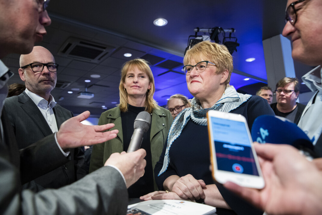 Kulturminister Trine Skei Grande under framleggingen av mediestøttemeldingen i Drammen. Foto: Berit Roald / NTB scanpix Kulturminister Trine Skei Grande under framleggingen av mediestøttemeldingen i Drammen. Foto: Berit Roald / NTB scanpix