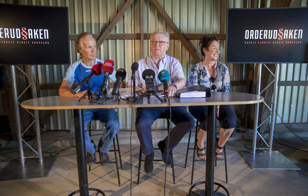Pressekonferanse med Tore Sandberg, Per og Veronica Orderud på låven på Orderud gård på Sørumsand sommeren 2018. Foto: Cornelius Poppe / NTB scanpix Pressekonferanse med Tore Sandberg, Per og Veronica Orderud på låven på Orderud gård på Sørumsand sommeren 2018. Foto: Cornelius Poppe / NTB scanpix