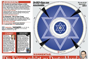 Tysk tabloid med kampanje mot jødehat: Trykket «klipp ut»-kalott i avisen