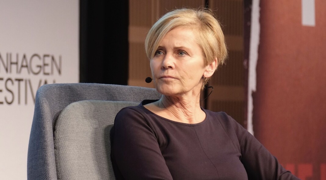 Danmarks kulturminister Mette Bock, her i debatt om medieforliket under Copenhagen TV Festival i 2018. Foto: Sofie Paisley © News Øresund (CC BY 3.0) Danmarks kulturminister Mette Bock, her i debatt om medieforliket under Copenhagen TV Festival i 2018. Foto: Sofie Paisley © News Øresund (CC BY 3.0)