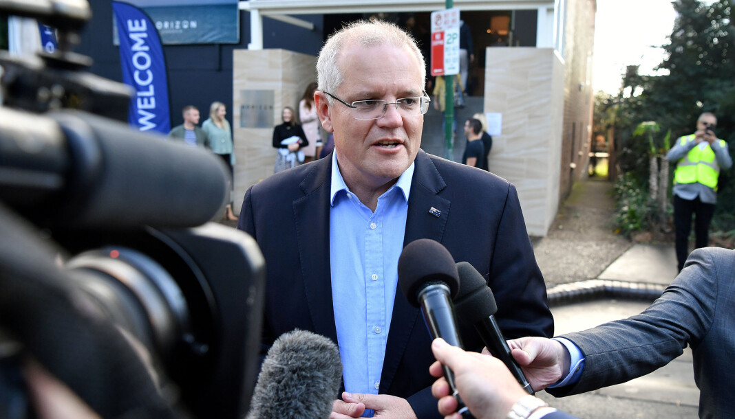 Statsminister Scott Morrison har forsøkt å distansere seg fra politiaksjonene og sier at hendelsene er en politisak. Foto: Reuters / NTB scanpix Statsminister Scott Morrison har forsøkt å distansere seg fra politiaksjonene og sier at hendelsene er en politisak. Foto: Reuters / NTB scanpix