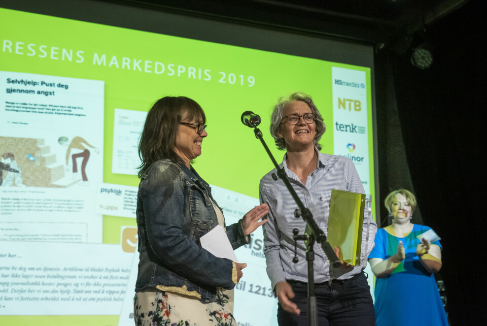 Fagpressens markedspris 2019 går til Psykisk helse. Foto: Kristine Lindebø