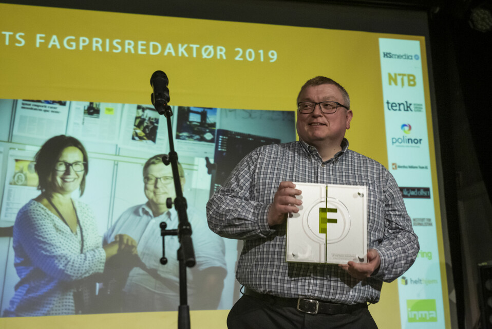 Årets fagpresseredaktør 2019 er Ole Petter Pedersen, for hans redaktørgjerning i Kommunal Rapport. Nå i TU.no. Foto: Kristine Lindebø