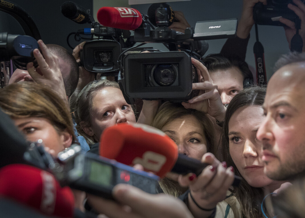 Et nytt Journalisten-prosjektet skal forsøke å forklare hvorfor mediene tar de valgene som de gjør. Bildet er fra rettssaken mot Eirik Jensen. Foto: Ole Berg-Rusten / NTB scanpix Et nytt Journalisten-prosjektet skal forsøke å forklare hvorfor mediene tar de valgene som de gjør. Bildet er fra rettssaken mot Eirik Jensen. Foto: Ole Berg-Rusten / NTB scanpix