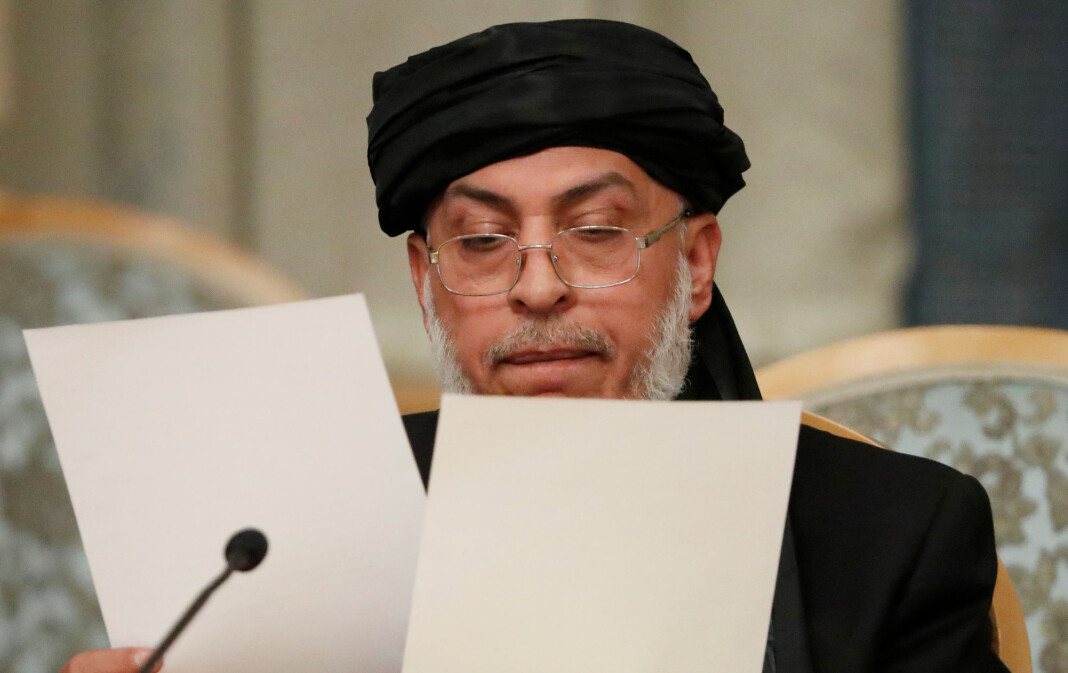 Taliban-ledelsen, her representert med forhandlingslederen Sher Mohammad Abbas Stanikzai, advarer afghanske medier mot å viderebringe betalt propaganda fra regjeringen i landet. Foto: Reuters / NTB scanpix Taliban-ledelsen, her representert med forhandlingslederen Sher Mohammad Abbas Stanikzai, advarer afghanske medier mot å viderebringe betalt propaganda fra regjeringen i landet. Foto: Reuters / NTB scanpix
