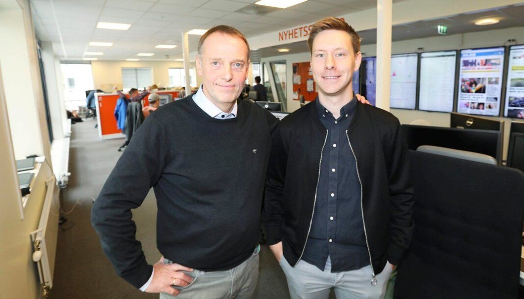 Sjefredaktør Jan-Eirik Hanssen og påtroppende nyhetsredaktør Markus André Jensen i Avisa Nordland. Bilde gjengitt med tillatelse. Foto: Helge Grønmo / Avisa Nordland Sjefredaktør Jan-Eirik Hanssen og påtroppende nyhetsredaktør Markus André Jensen i Avisa Nordland. Bilde gjengitt med tillatelse. Foto: Helge Grønmo / Avisa Nordland
