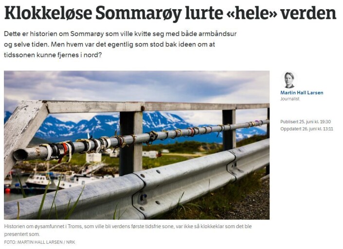 Saken ble publisert 25. juni og skapte stor debatt i Norge. Skjermdump Saken ble publisert 25. juni og skapte stor debatt i Norge. Skjermdump