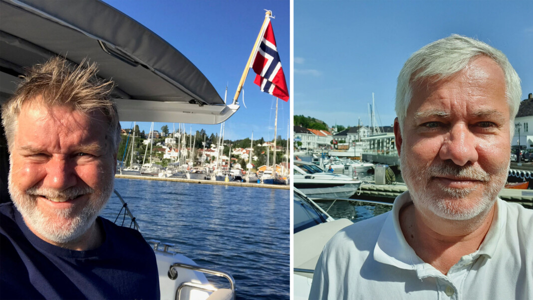 Jørn Espen Kaalstad (til venstre) og Ole Henrik Nissen-Lie ble plutselig uten motorkraft midt i sjøen. Foto: Privat Jørn Espen Kaalstad (til venstre) og Ole Henrik Nissen-Lie ble plutselig uten motorkraft midt i sjøen. Foto: Privat
