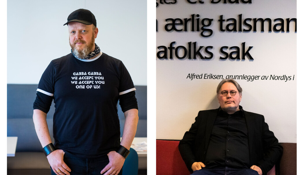 Kommentator i iTromsø, Egon Holstad, og politisk redaktør i Nordlys, Skjalg Fjellheim, er svært kritisk til at store Oslo-medier ikke omtaler den ferske rapporten om Nord-Norgebanen. Foto: Kristine Lindebø Kommentator i iTromsø, Egon Holstad, og politisk redaktør i Nordlys, Skjalg Fjellheim, er svært kritisk til at store Oslo-medier ikke omtaler den ferske rapporten om Nord-Norgebanen. Foto: Kristine Lindebø