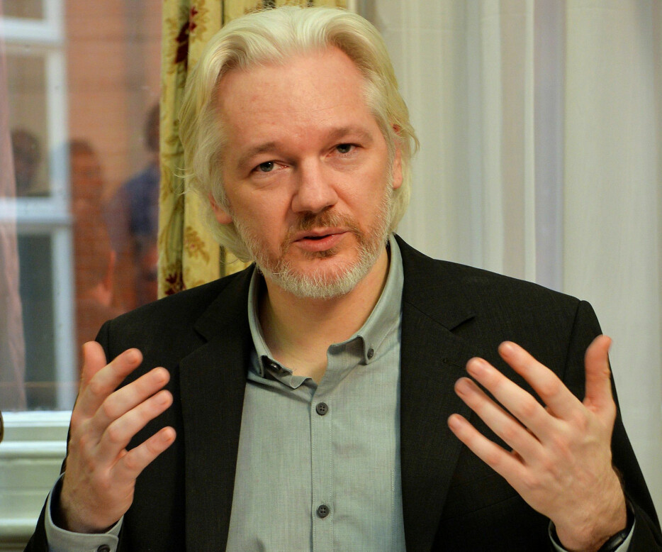 Julian Assange fotografert i Ecuadors ambassade i London i august 2014.