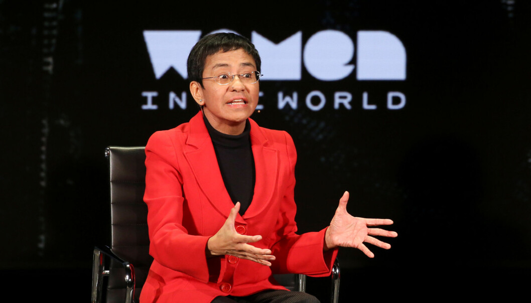 Maria Ressa under et møte i USA tidligere i år. Foto: Caitlin Ochs / Reuters / NTB scanpix Maria Ressa under et møte i USA tidligere i år. Foto: Caitlin Ochs / Reuters / NTB scanpix
