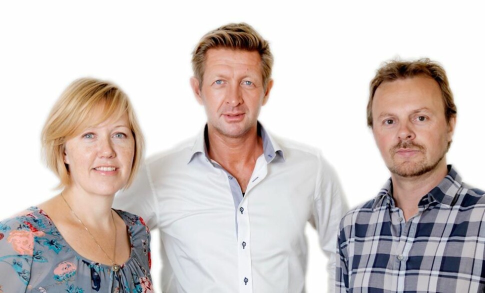 Hilde Nyman, Erlend Fossbakken og Knut Kristian Hauger (midten) er blitt enige om å skille lag. Foto: Kampanje