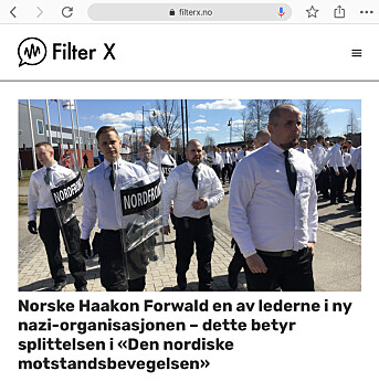 Skjermdump fra Filter X Skjermdump fra Filter X
