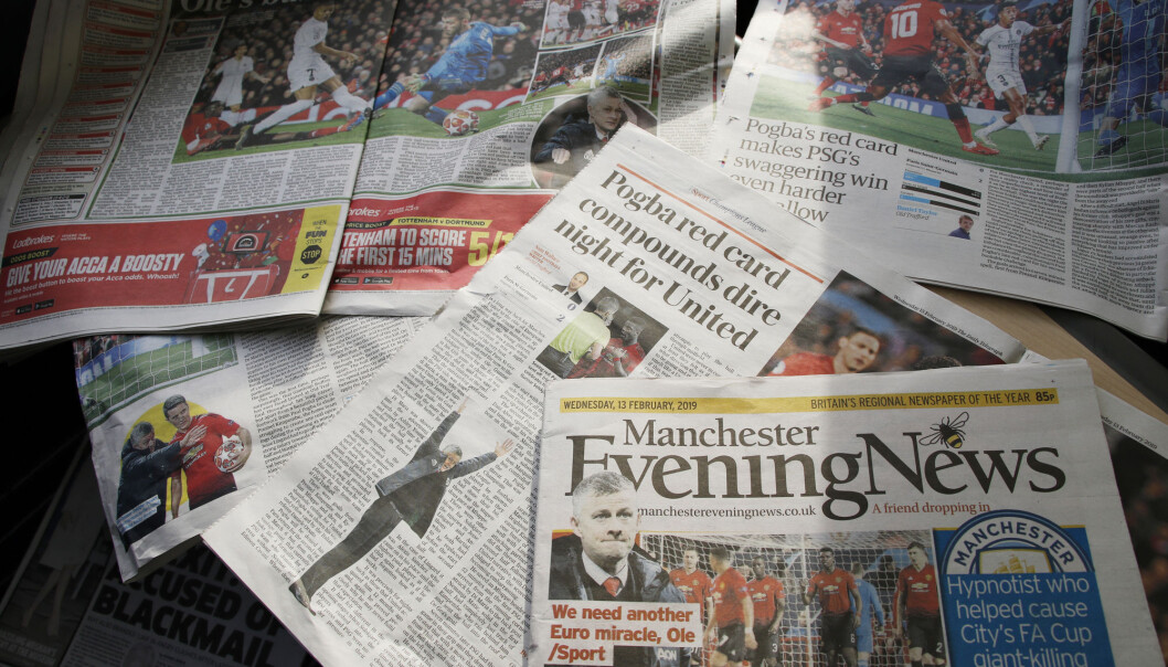 Avisoppslag i engelske aviser etter Manchester United-kamp. Foto: Erik Johansen / NTB scanpix Avisoppslag i engelske aviser etter Manchester United-kamp. Foto: Erik Johansen / NTB scanpix