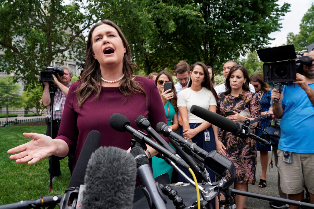 Sarah Sanders, her fra tiden som pressetalskvinne for USAs president Donald Trump. Foto: Reuters / NTB scanpix Sarah Sanders, her fra tiden som pressetalskvinne for USAs president Donald Trump. Foto: Reuters / NTB scanpix