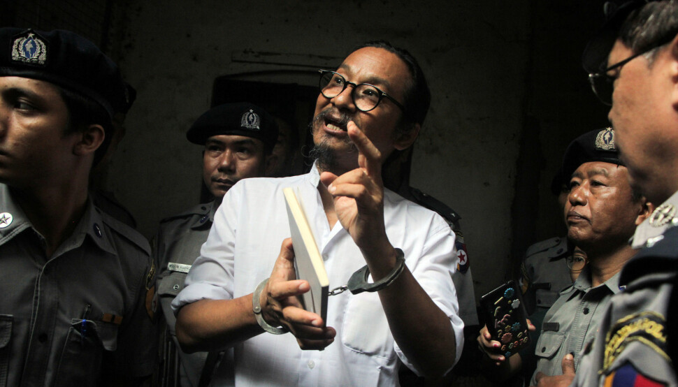 Min Htin Ko Ko Gyi er nå dømt til ett års fengsel for brudd på straffelovens forbud mot ytringer som skaper uro i befolkningen. Foto: Reuters / NTB scanpix