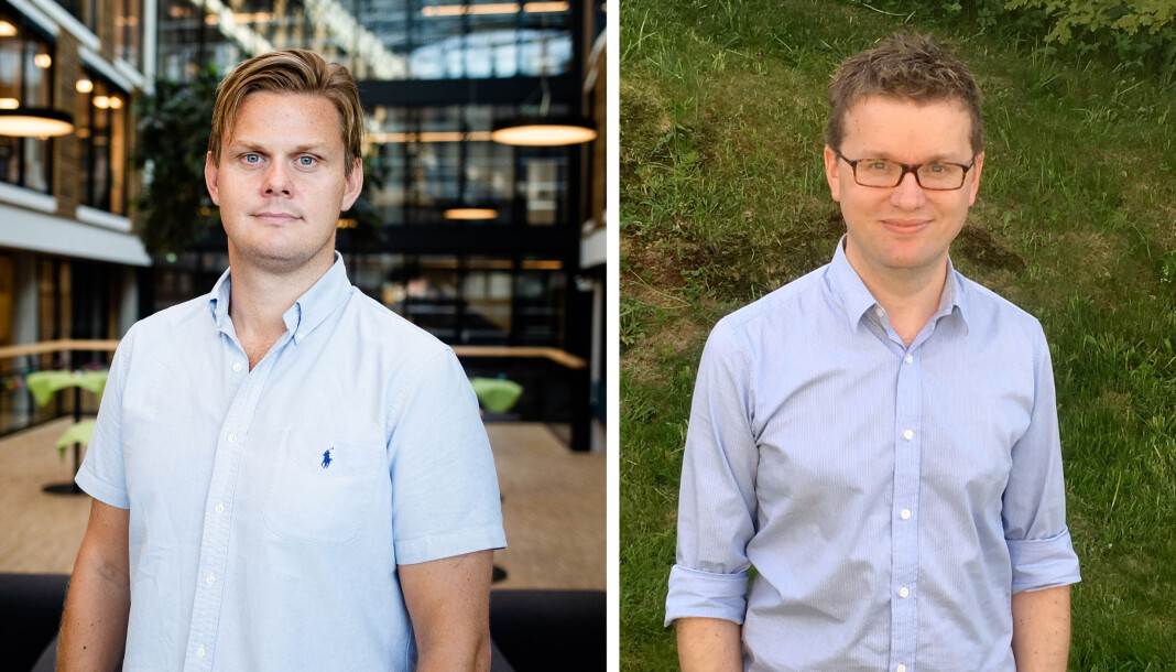 Jonas Alsaker Vikan (t.v.) og Espen Rasmussen er begge journalister i Adresseavisen. Det siste året har de laget journalistikk på norske menn som gjør nettovergrep mot filippinske barn. Nå forsøker de å kartlegge hvor stort omfanget er. Foto: Eskil Wie Furunes og privat Jonas Alsaker Vikan (t.v.) og Espen Rasmussen er begge journalister i Adresseavisen. Det siste året har de laget journalistikk på norske menn som gjør nettovergrep mot filippinske barn. Nå forsøker de å kartlegge hvor stort omfanget er. Foto: Eskil Wie Furunes og privat