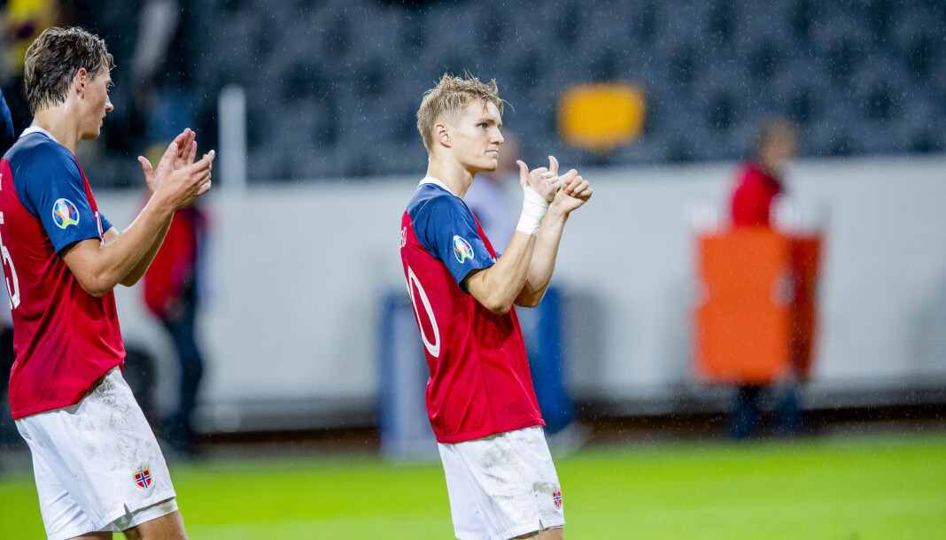 Martin Ødegaard og de norske fotballherrene trakk over en million seere til TV-skjermen søndag. Foto: Stian Lysberg Solum / NTB scanpix Martin Ødegaard og de norske fotballherrene trakk over en million seere til TV-skjermen søndag. Foto: Stian Lysberg Solum / NTB scanpix
