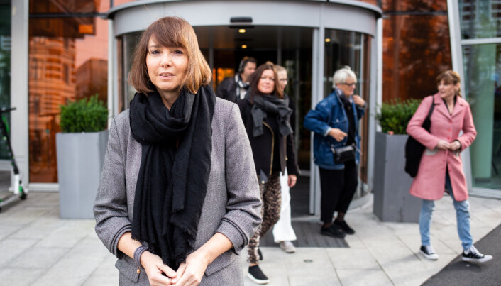 Ingrid Bjørklund, klubbleder i Dagens Næringsliv, utenfor NHST-bygget. Foto: Eskil Wie Furunes Ingrid Bjørklund, klubbleder i Dagens Næringsliv, utenfor NHST-bygget. Foto: Eskil Wie Furunes