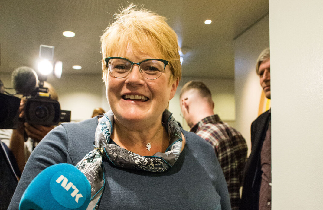 Trine Skei Grande forteller at regjeringen ønsker å øke pressestøtten med 40 millioner kroner. Foto: Mariam Butt / NTB scanpix Trine Skei Grande forteller at regjeringen ønsker å øke pressestøtten med 40 millioner kroner. Foto: Mariam Butt / NTB scanpix