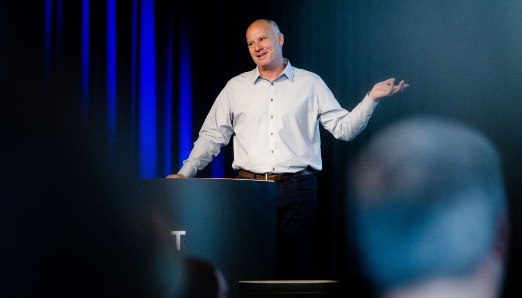 Tracy Johnson, som driver sin egen mediegruppe i USA, snakket til forsamlingen under Radiodager 2019 i september. Foto: Eskil Wie Furunes Tracy Johnson, som driver sin egen mediegruppe i USA, snakket til forsamlingen under Radiodager 2019 i september. Foto: Eskil Wie Furunes