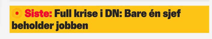 Slik så to tidlige oppslag om DNs omorganisering ut. Skjermdump fra Nettavisen Slik så to tidlige oppslag om DNs omorganisering ut. Skjermdump fra Nettavisen