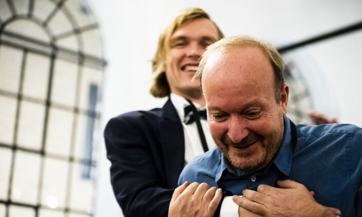 Diplom ble det også til VGs Ronny Berg og Bjørnar Tommelstad (bak). Foto: Annika Byrde / Skup Diplom ble det også til VGs Ronny Berg og Bjørnar Tommelstad (bak). Foto: Annika Byrde / Skup