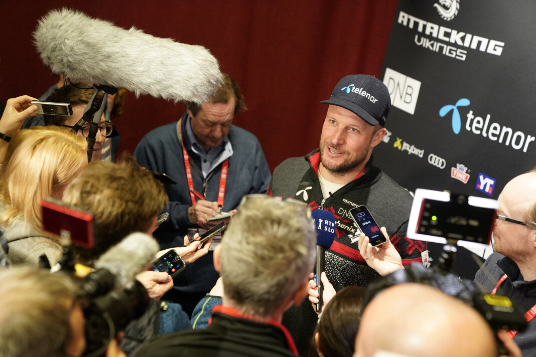 Aksel Lund Svindal kjenner seg ikke igjen i medienes vinkling om hans nye bok. Her før Svindals siste renn som aktiv utøver i VM i Åre i år. Foto: Cornelius Poppe / NTB scanpix Aksel Lund Svindal kjenner seg ikke igjen i medienes vinkling om hans nye bok. Her før Svindals siste renn som aktiv utøver i VM i Åre i år. Foto: Cornelius Poppe / NTB scanpix