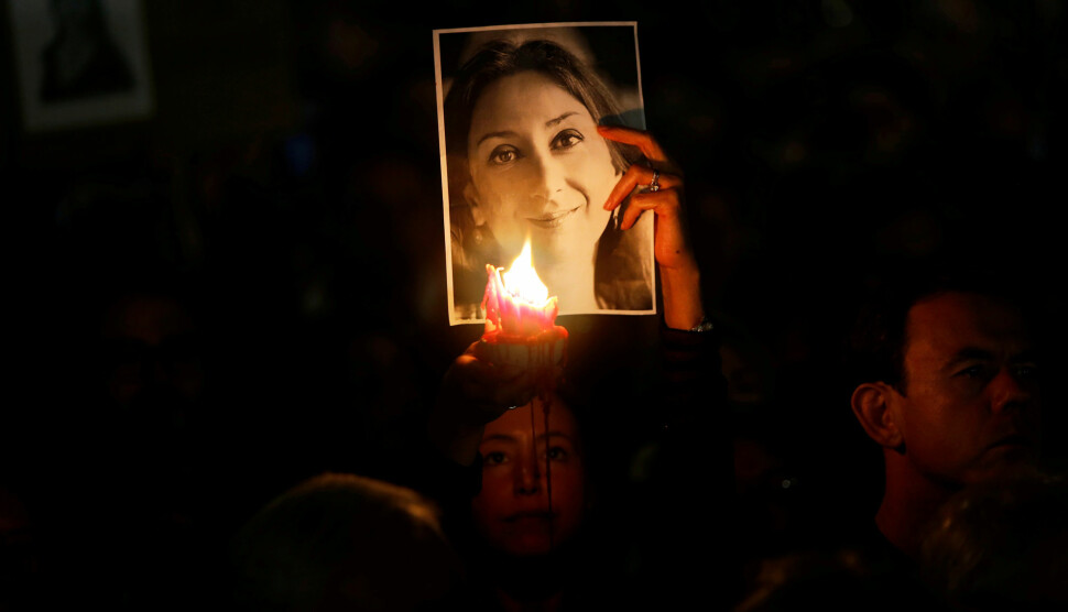 Daphne Caruana Galizia var kjent som en uredd gravejournalist og ble drept av en bilbombe I 2017. Foto: Reuters / NTB scanpix