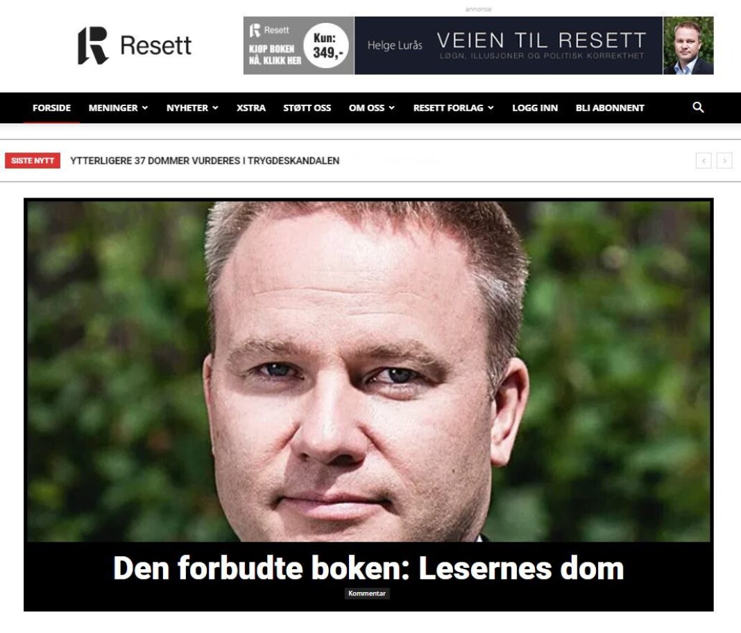 Resett-redaktør Helge Lurås omtaler selv lesernes tilbakemelding, og avslutter med å oppfordre til kjøp. Resett-redaktør Helge Lurås omtaler selv lesernes tilbakemelding, og avslutter med å oppfordre til kjøp.