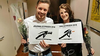 Vestlandsnytt-journalistene Bjørnar Torvholm Sævik og Josefine Spiro ble begge vinnere da NJ Møre og Romsdal delte ut sine journalistpriser tidligere i høst. Foto: Norsk Journalistlag Vestlandsnytt-journalistene Bjørnar Torvholm Sævik og Josefine Spiro ble begge vinnere da NJ Møre og Romsdal delte ut sine journalistpriser tidligere i høst. Foto: Norsk Journalistlag