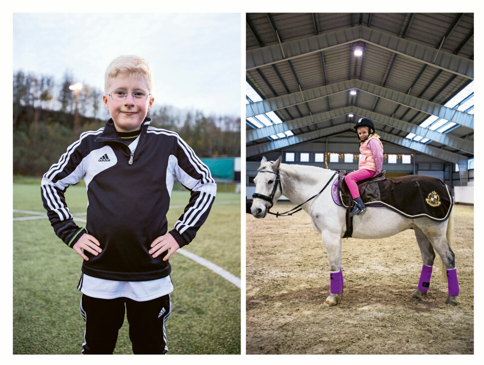 Lennart (9) elsker fotball og har Prader Willis syndrom. Ida (7) elsker å ri, og har limb-gidre 2.