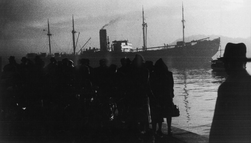 Det tyske skipet Donau tok 530 norske jøder til utryddelsesleirene. Bildet er fra Amerikalinjens kai, Utstikker 1, skriver NTB scanpix, og det er tatt i det båten forlater Oslo.